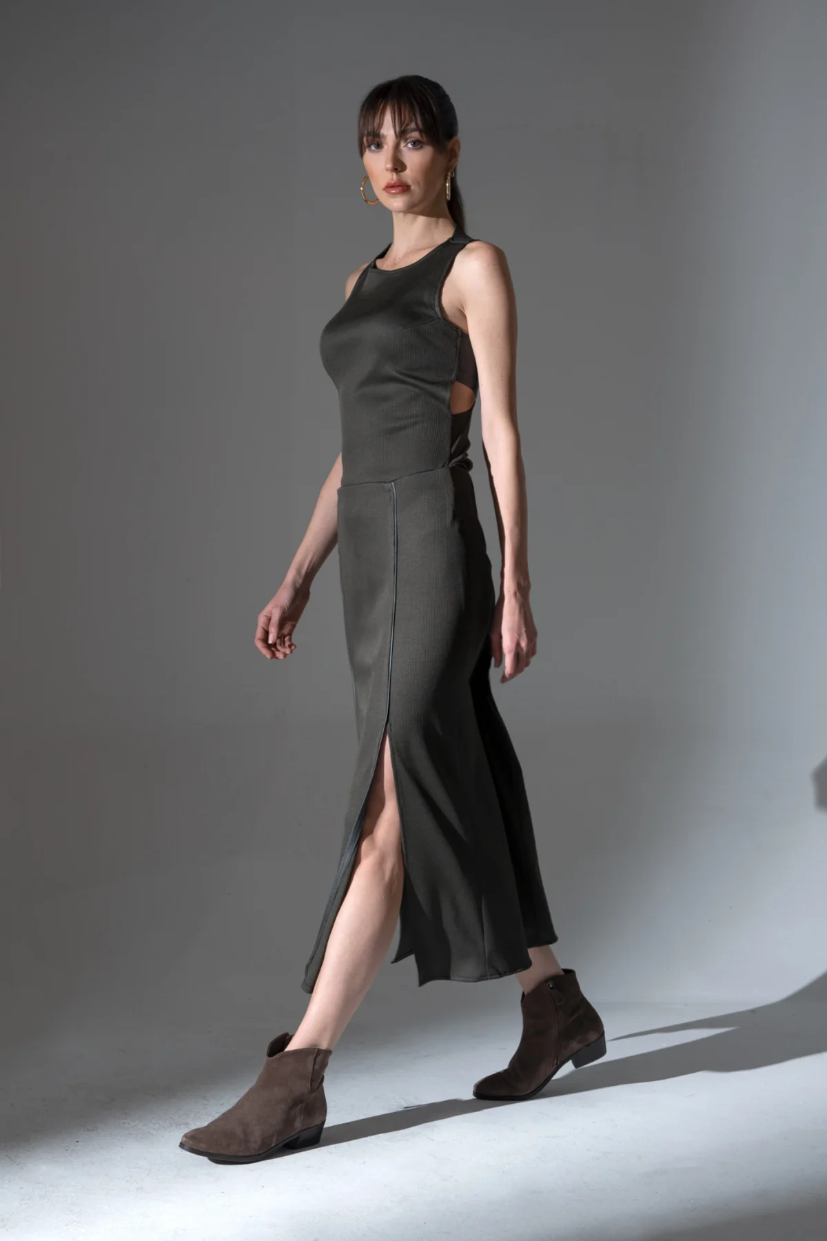 Sırtı Deri Detaylı Lacivert Bluz - BE OZ - Görsel 9