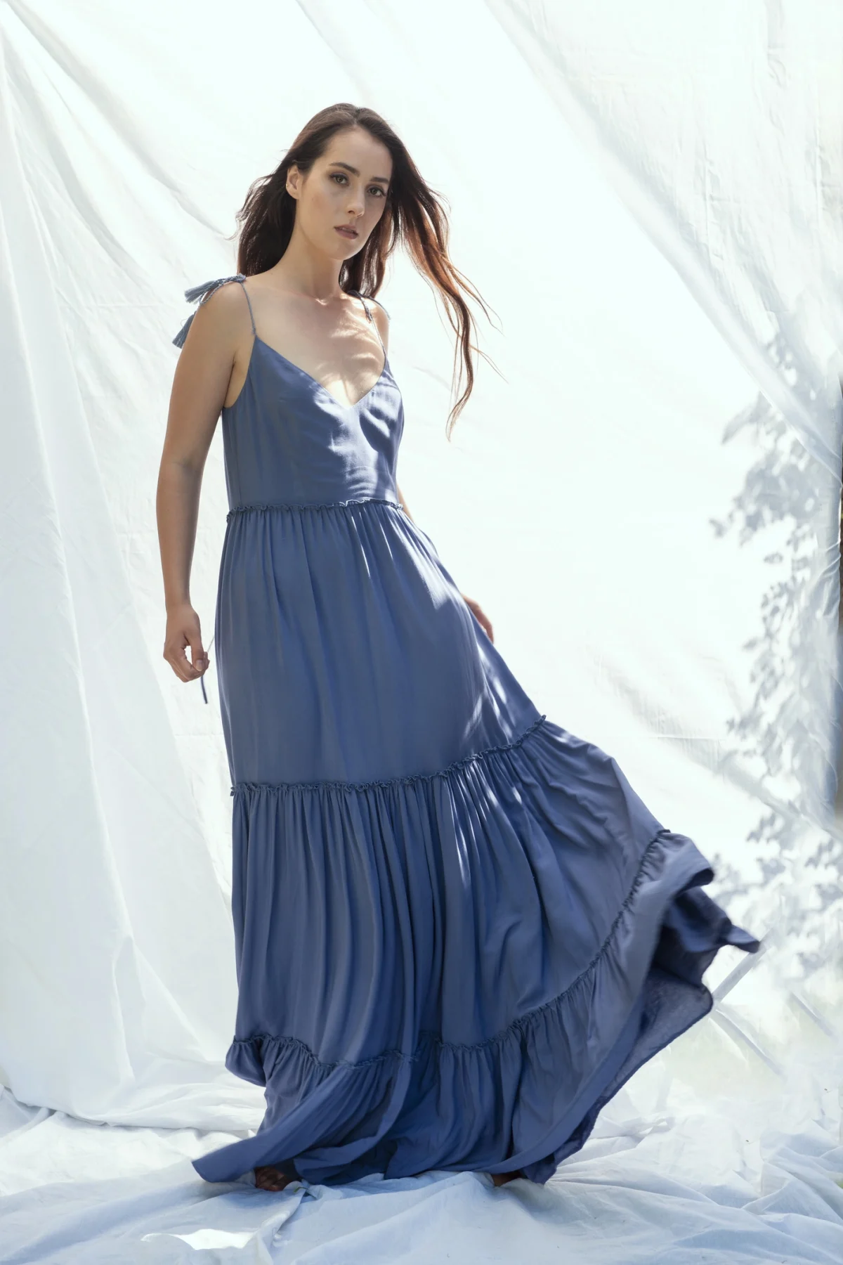 Paraşüt Indigo Maxi Elbise - BE OZ - Görsel 2