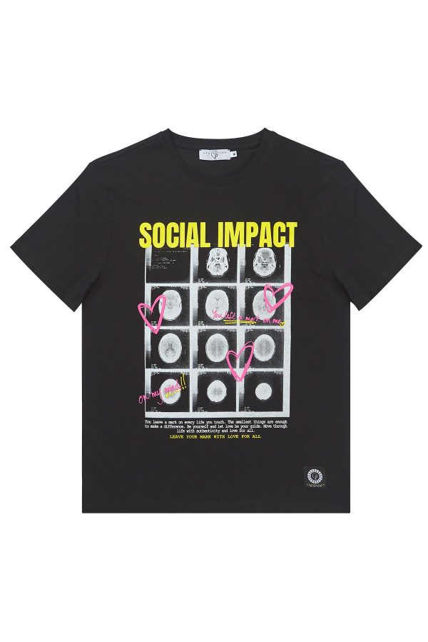 Social Impact Regular Siyah T-shirt - GENERATION OZ