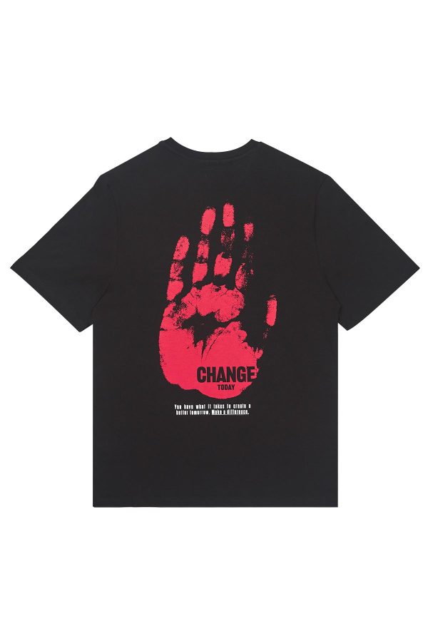 Make A Change Oversize Siyah T-shirt - GENERATION OZ