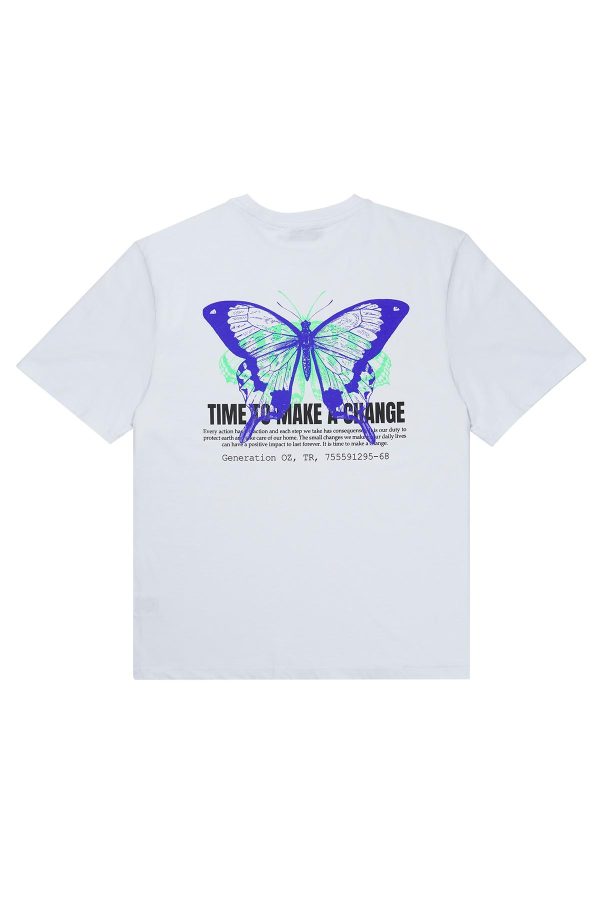 Me To Make A Change Oversize Beyaz T-shirt - GENERATION OZ