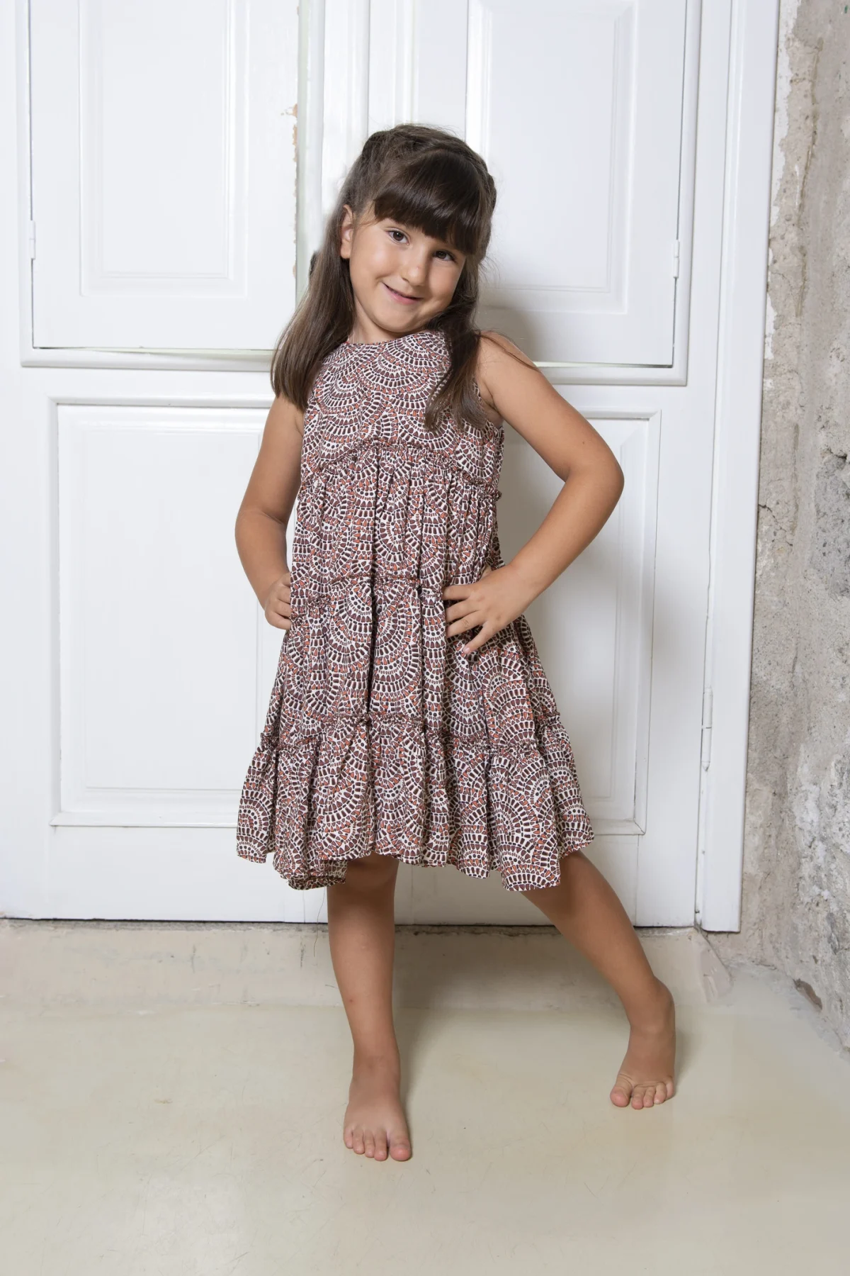 İbiza Güneş Desenli Çocuk Elbisesi - BE OZ - Görsel 7