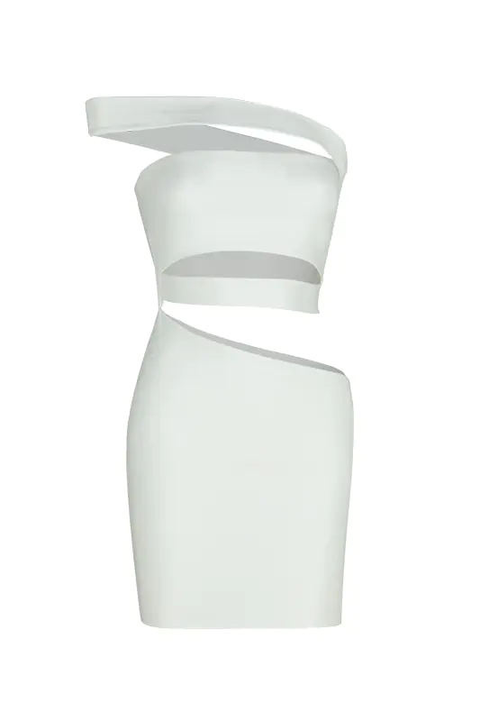 Ceylo Cut Out Beyaz Elbise - BE OZ