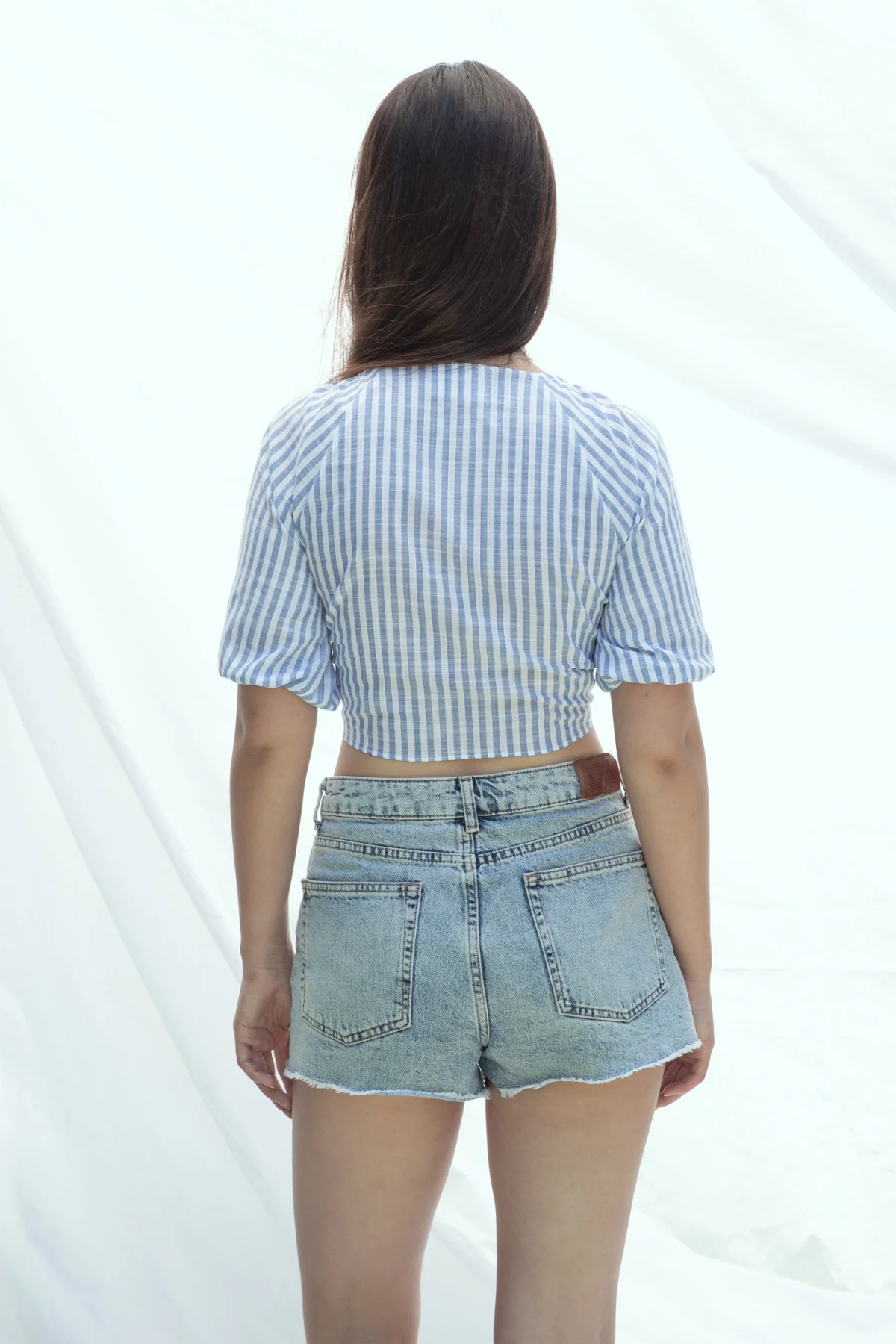 Mavi Çizgili Keten Takım - BE OZ - Görsel 4