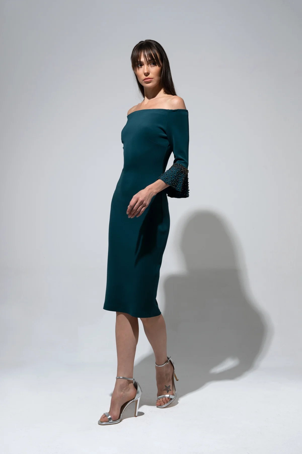 Madonna Siyah Midi Elbise - BE OZ - Görsel 6