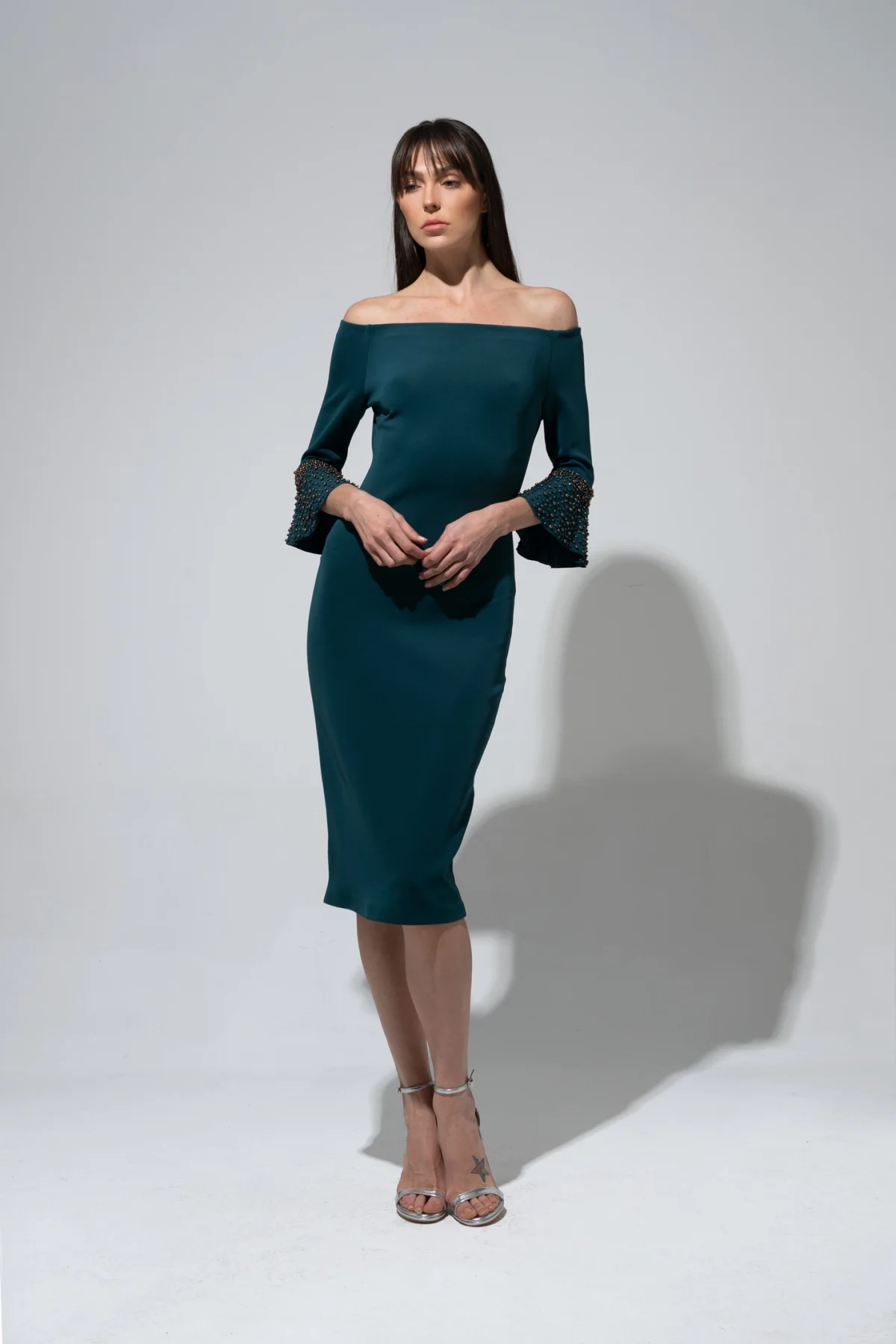 Madonna Siyah Midi Elbise - BE OZ - Görsel 5