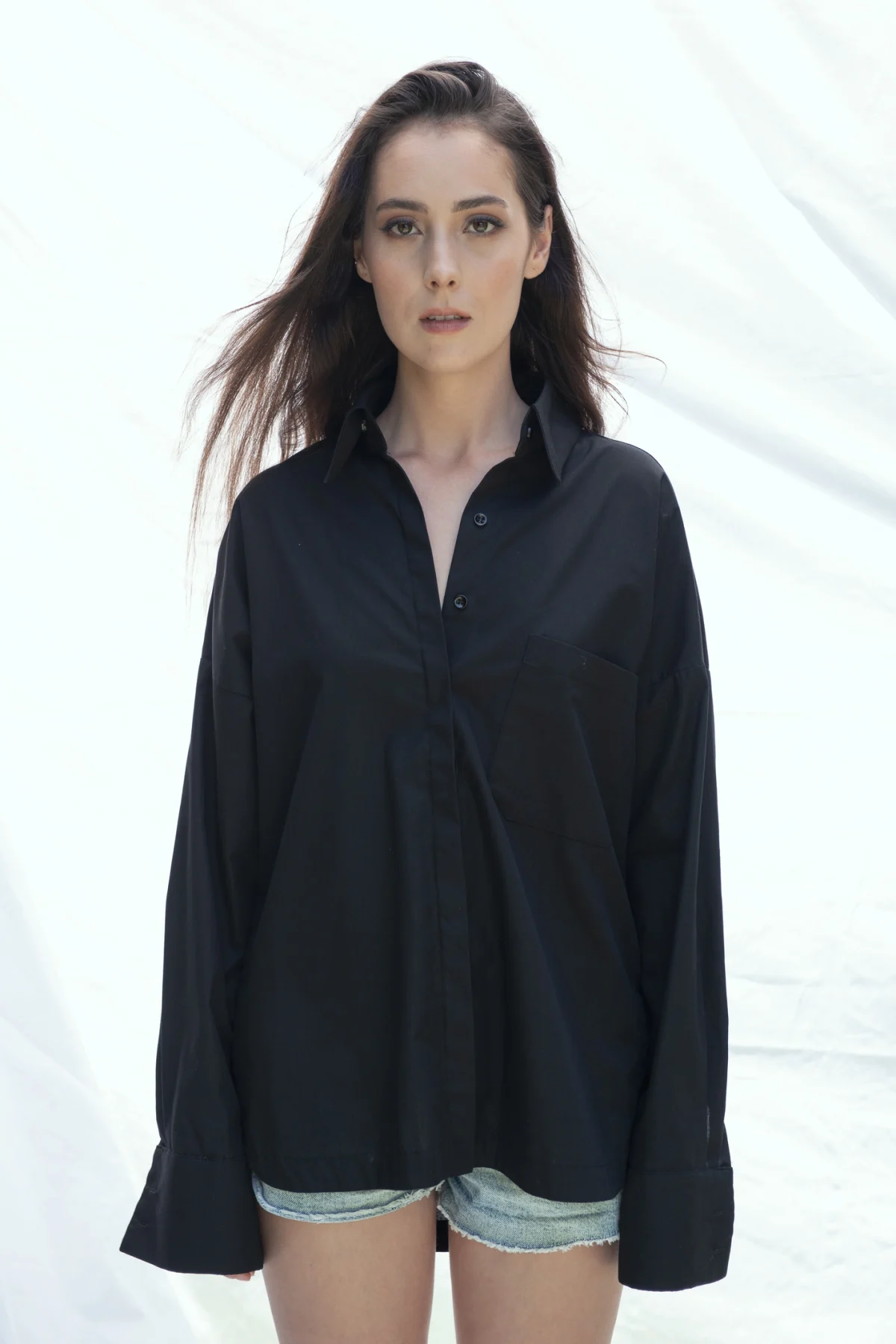 Oversize Boyfriend Mavi Gömlek - BE OZ - Görsel 7