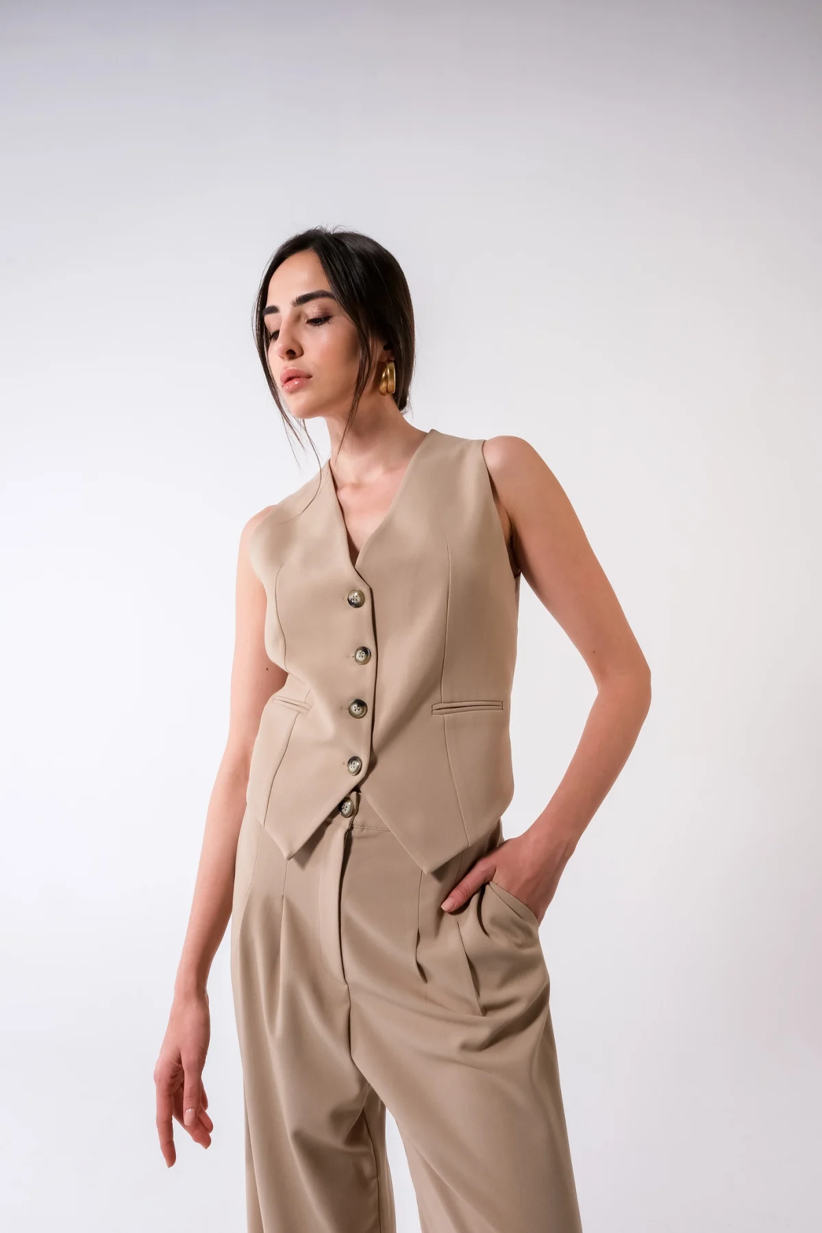 Oz Palazzo Camel Pantolon - BE OZ - Görsel 4