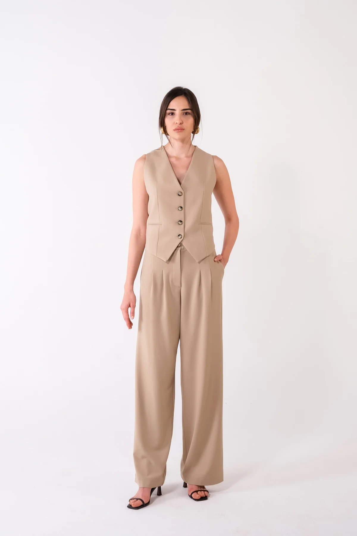 Oz Palazzo Camel Pantolon - BE OZ - Görsel 2