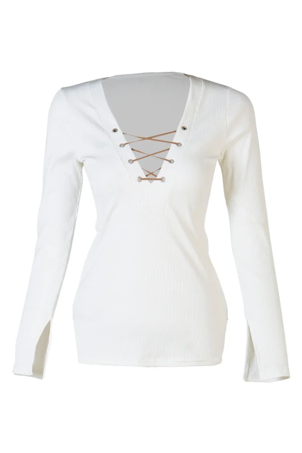 Kuşgözlü Beyaz Bluz - BE OZ