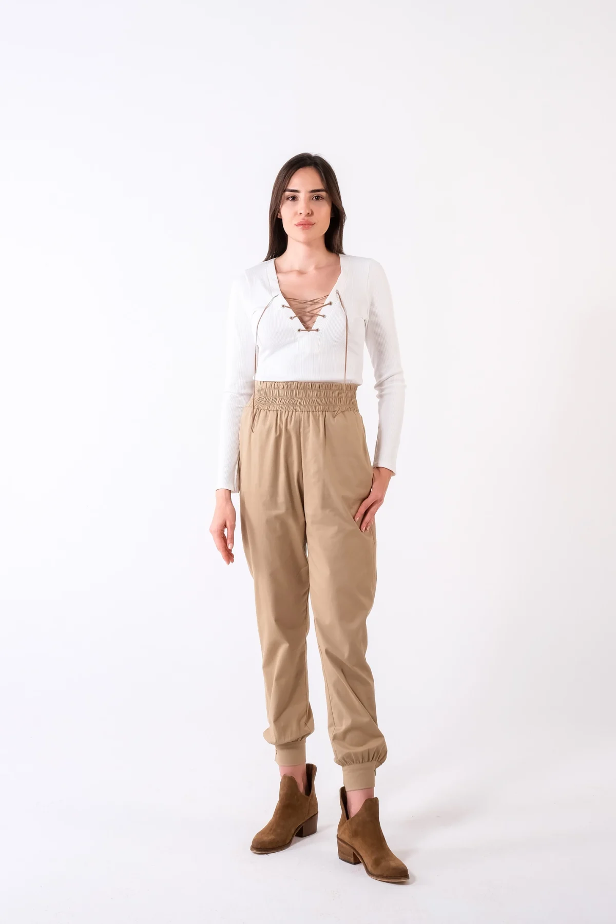 Kuşgözlü Beyaz Bluz - BE OZ - Görsel 2