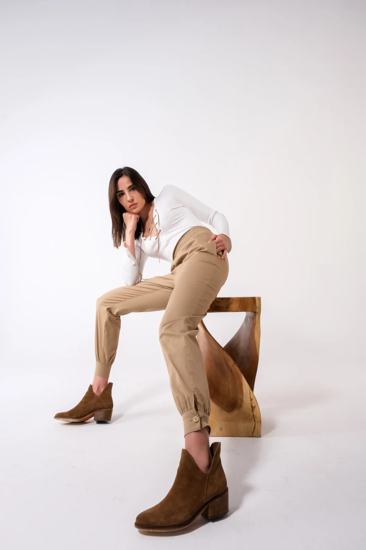 Kuşgözlü Beyaz Bluz - BE OZ - Görsel 4