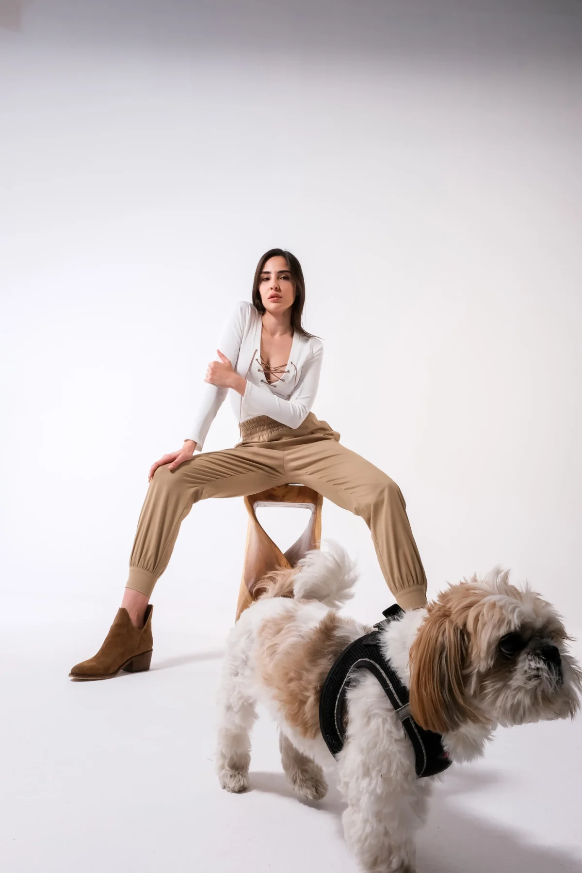 Kuşgözlü Beyaz Bluz - BE OZ - Görsel 5