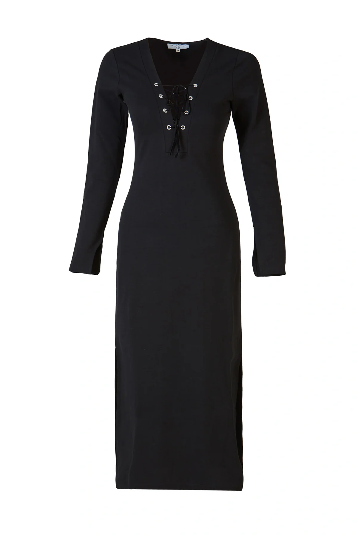 Kuşgözlü Gold Çizgili Siyah Elbise - BE OZ - Görsel 12