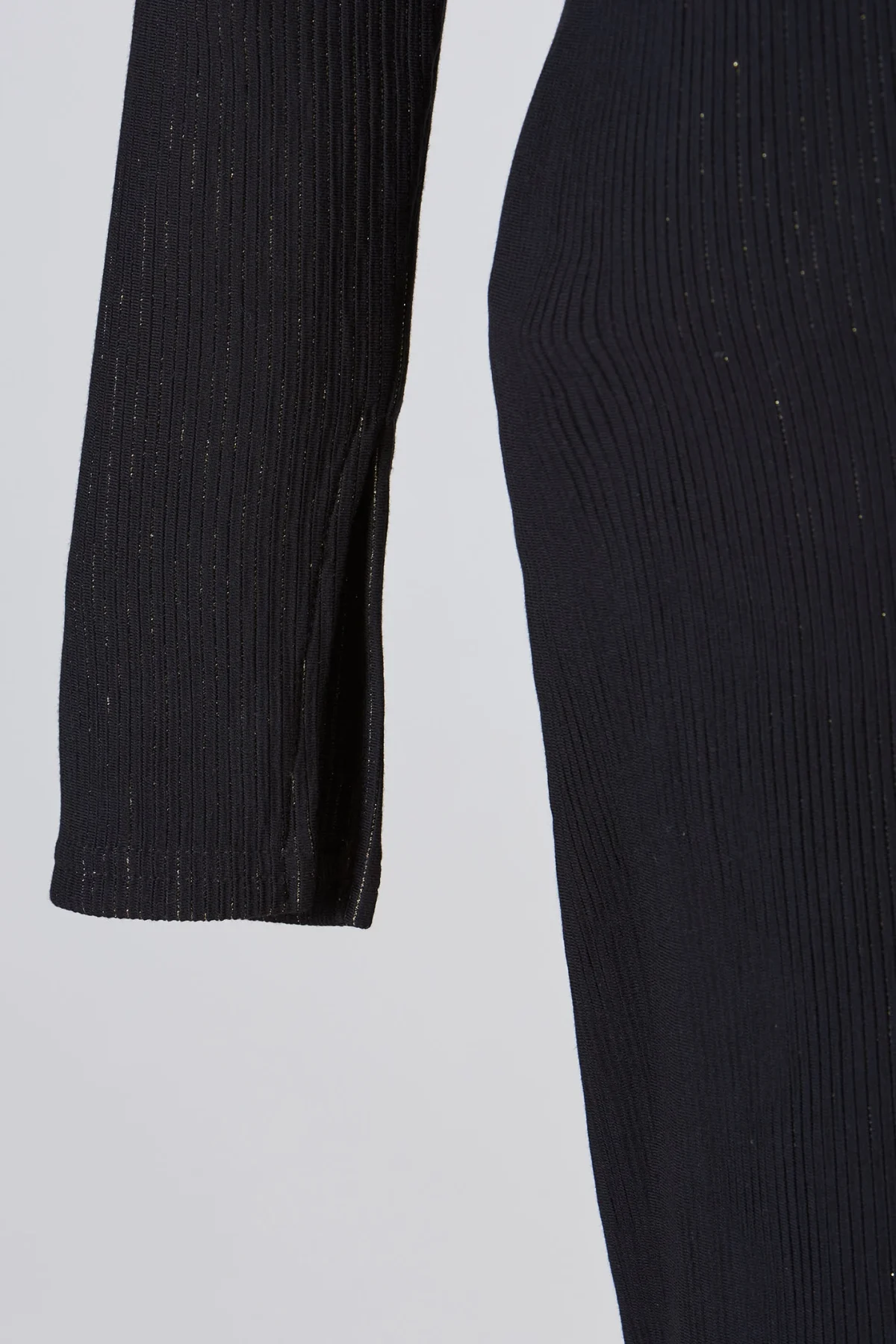 Kuşgözlü Gold Çizgili Siyah Elbise - BE OZ - Görsel 10