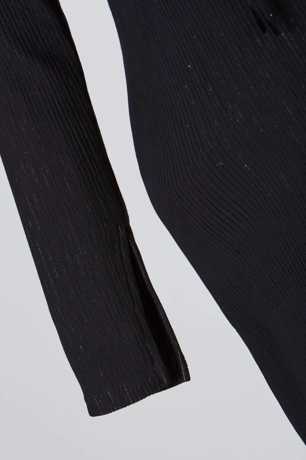 Kuşgözlü Gold Çizgili Siyah Elbise - BE OZ - Görsel 11