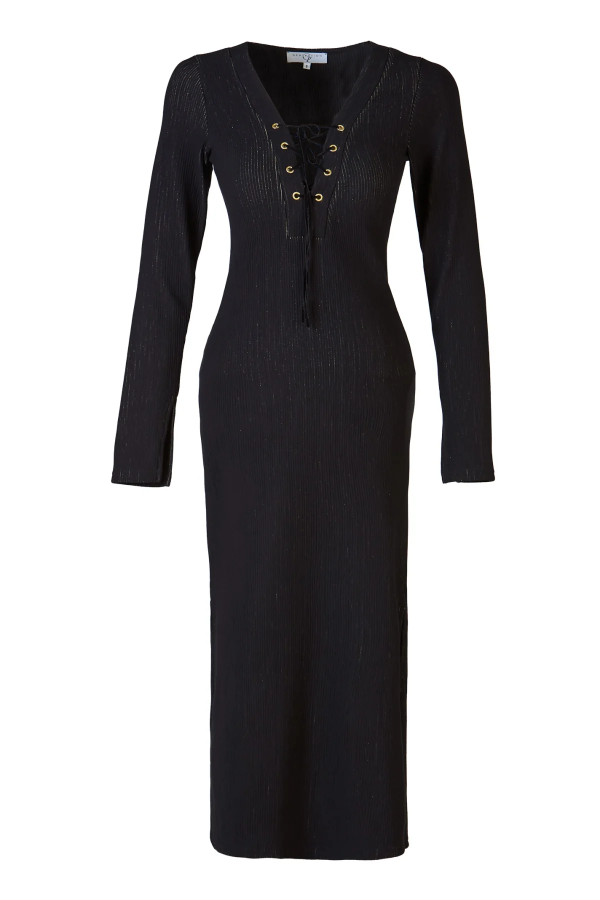 Kuşgözlü Düz Siyah Elbise - BE OZ - Görsel 6