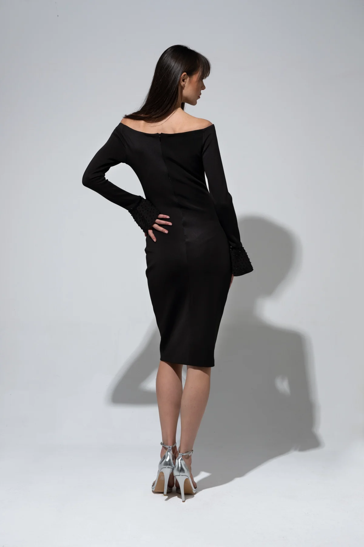 Madonna Siyah Midi Elbise - BE OZ - Görsel 2