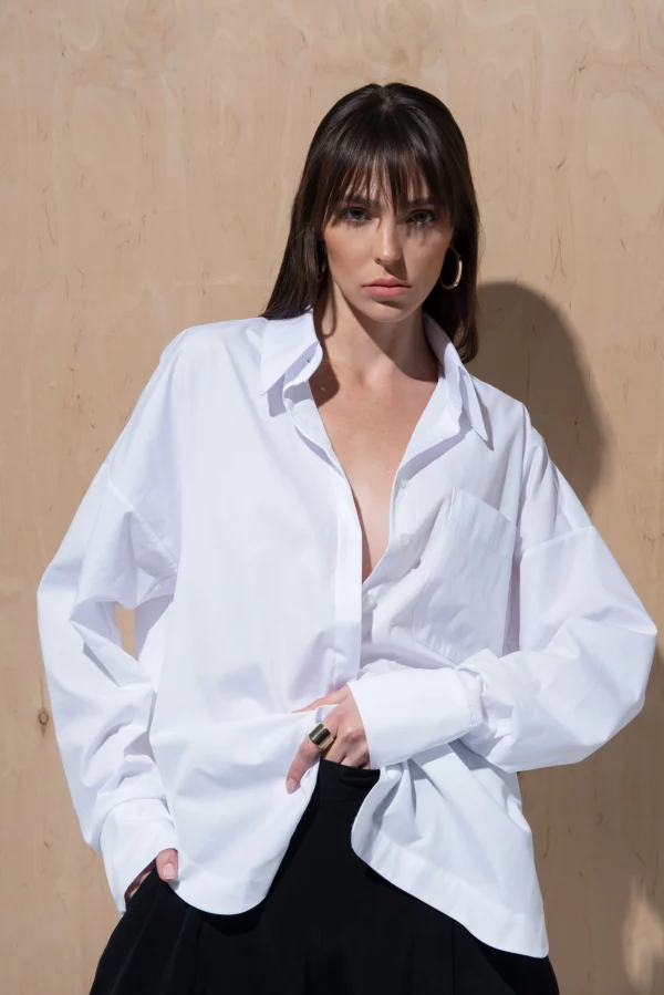 Oversize Boyfriend Beyaz Gömlek - BE OZ