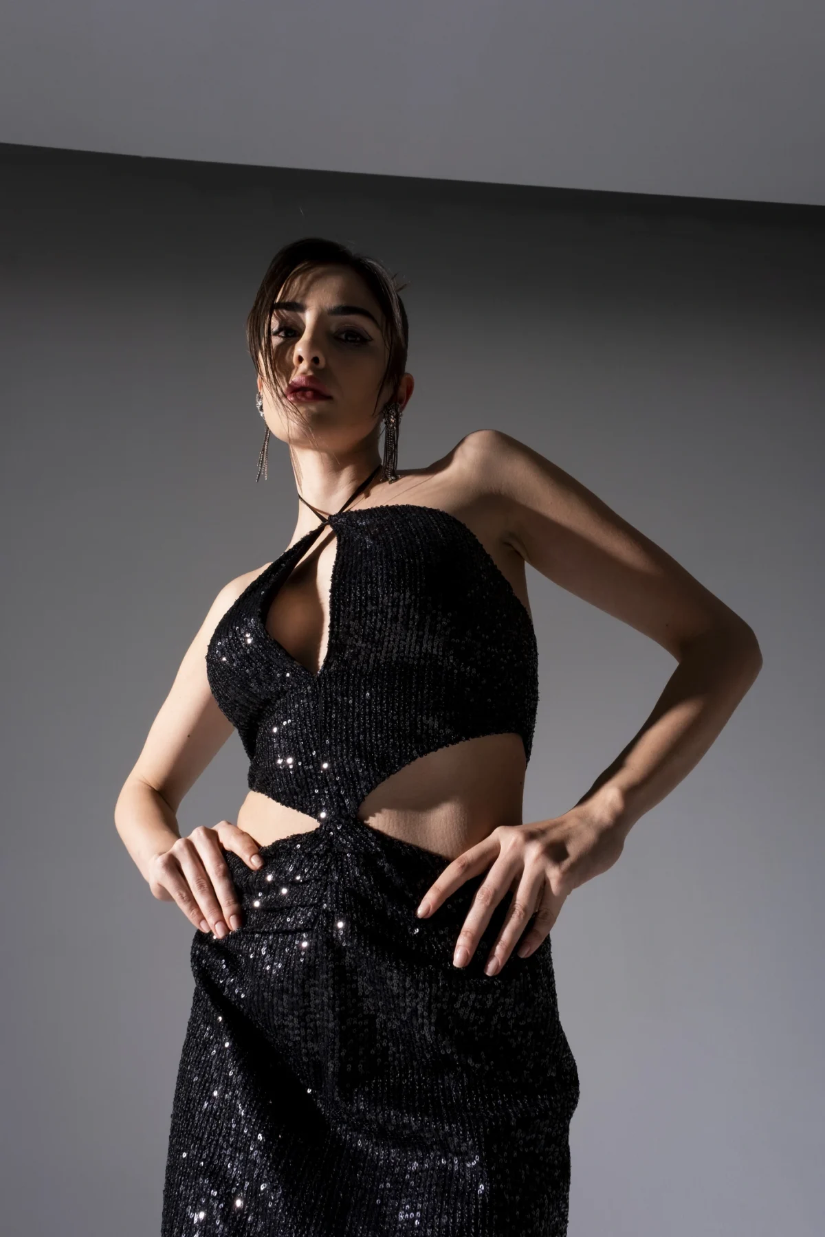 Rone Siyah Payetli Elbise - BE OZ - Görsel 5