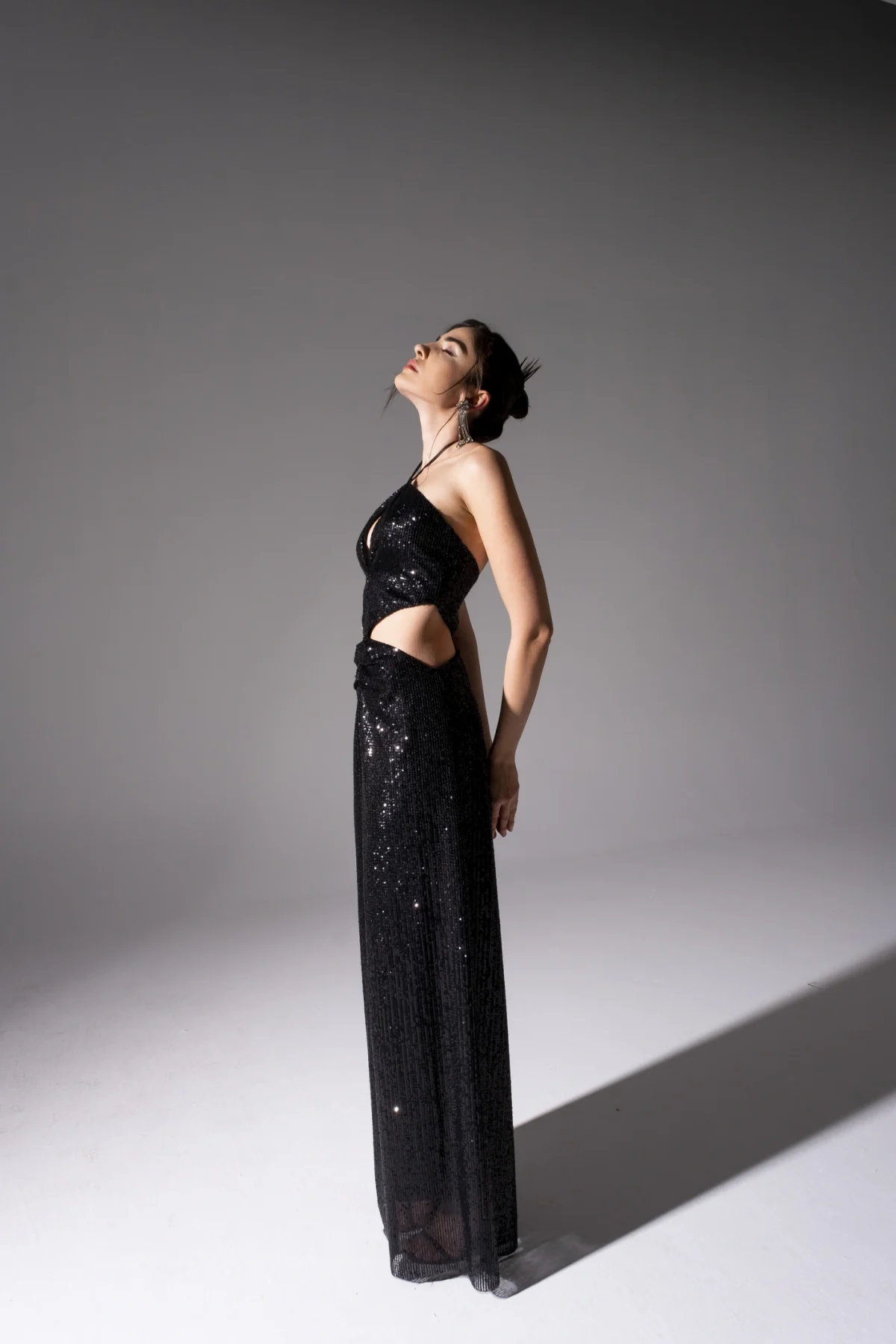 Rone Siyah Payetli Elbise - BE OZ - Görsel 3