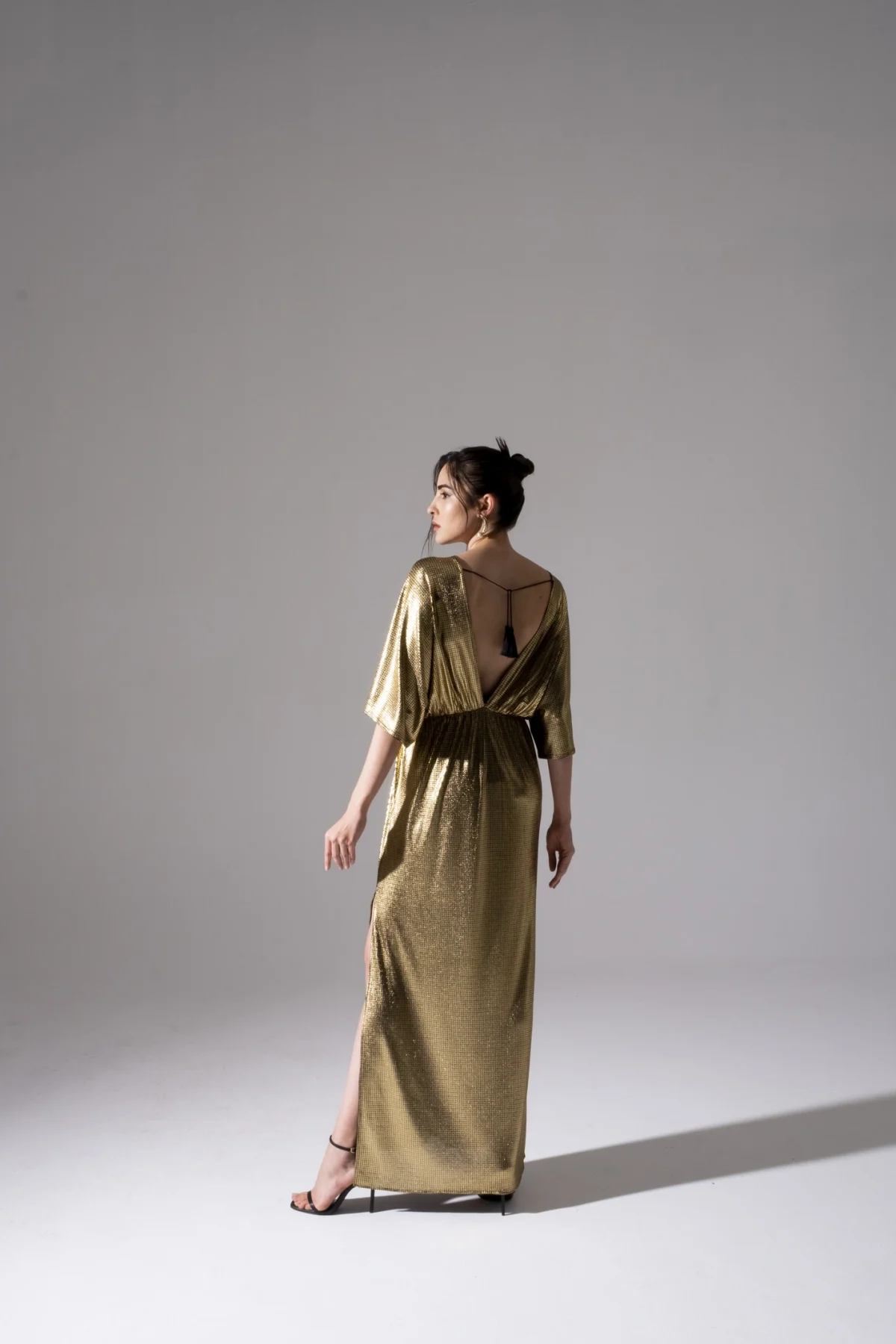 Yarasa Kol Gold Elbise - BE OZ - Görsel 3