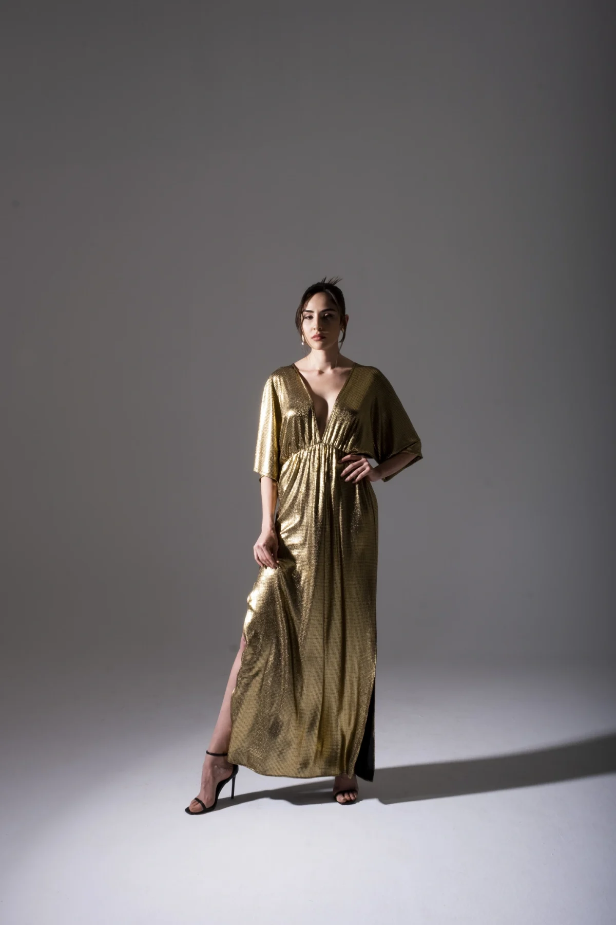 Yarasa Kol Gold Elbise - BE OZ - Görsel 5