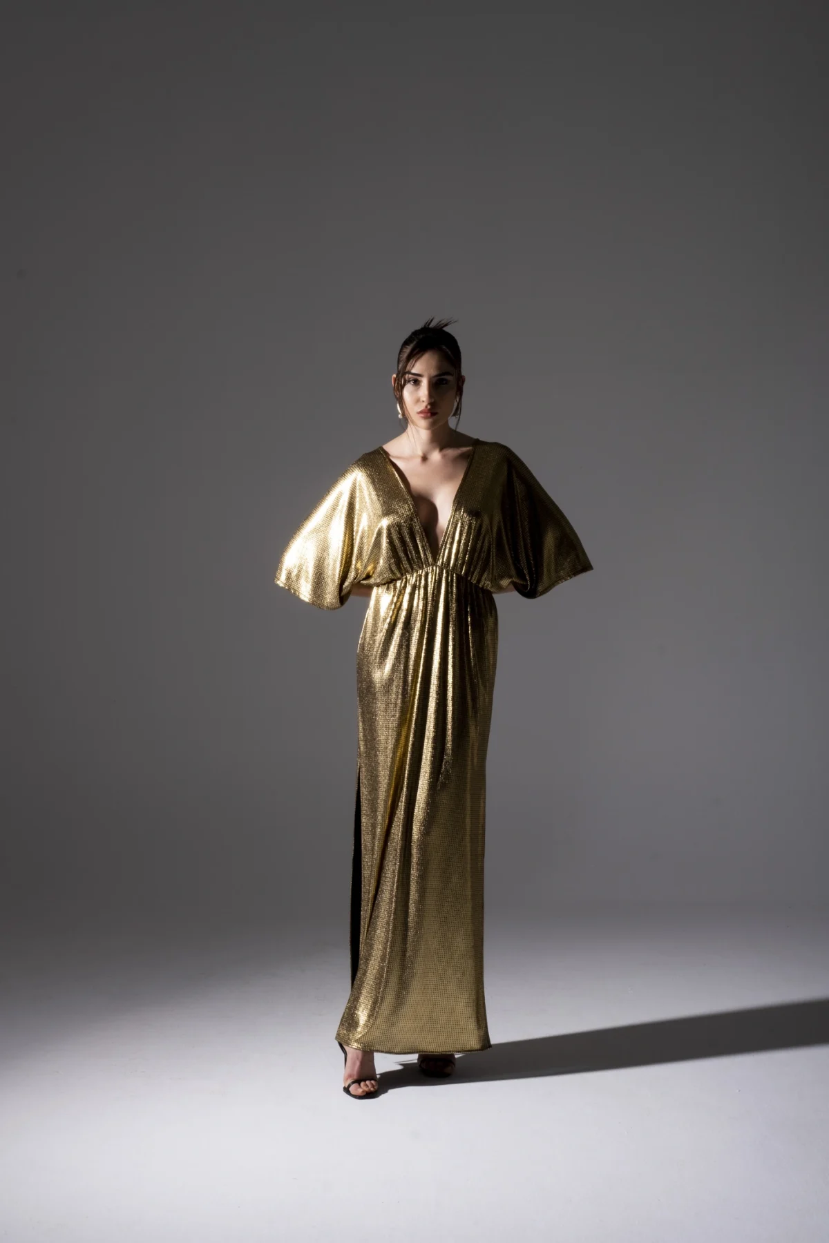 Yarasa Kol Gold Elbise - BE OZ - Görsel 2