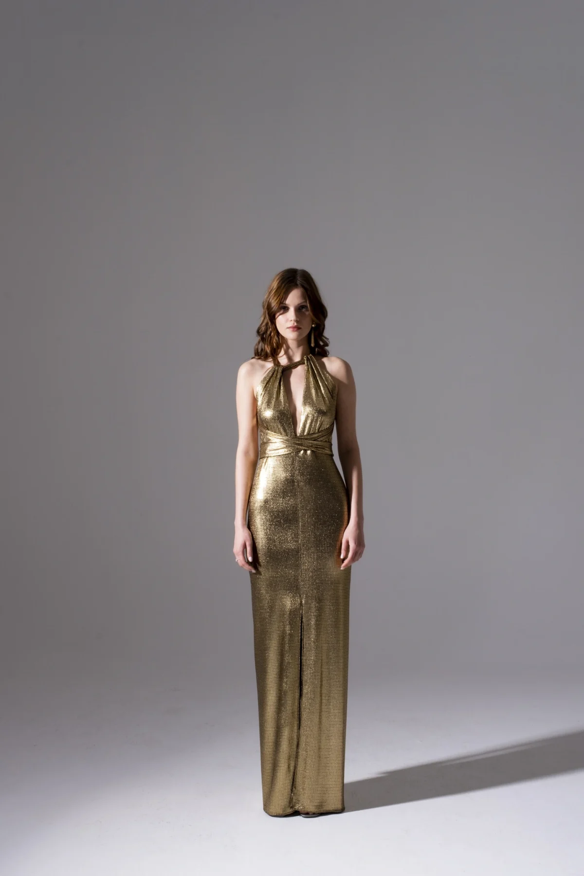 Tracy Koyu Gold Elbise - BE OZ - Görsel 5