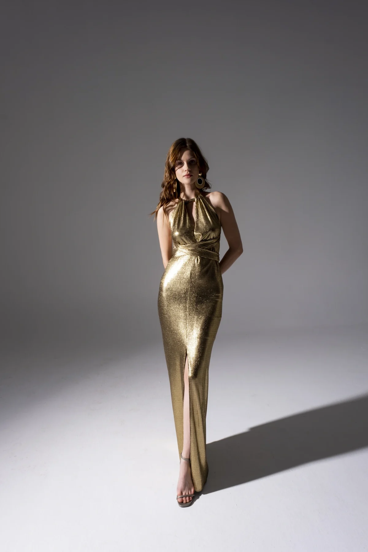 Tracy Koyu Gold Elbise - BE OZ - Görsel 3