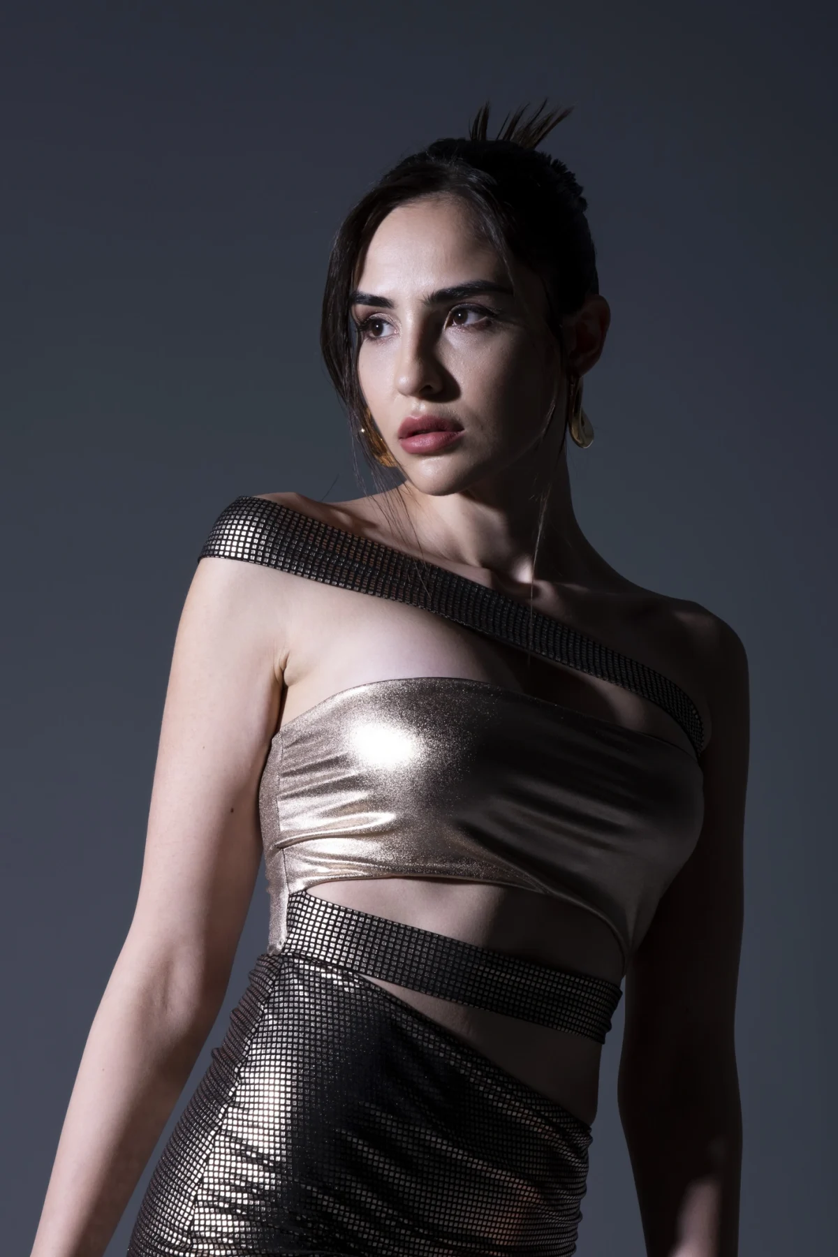 Ceylo Cut Out Antrasit Elbise - BE OZ - Görsel 8