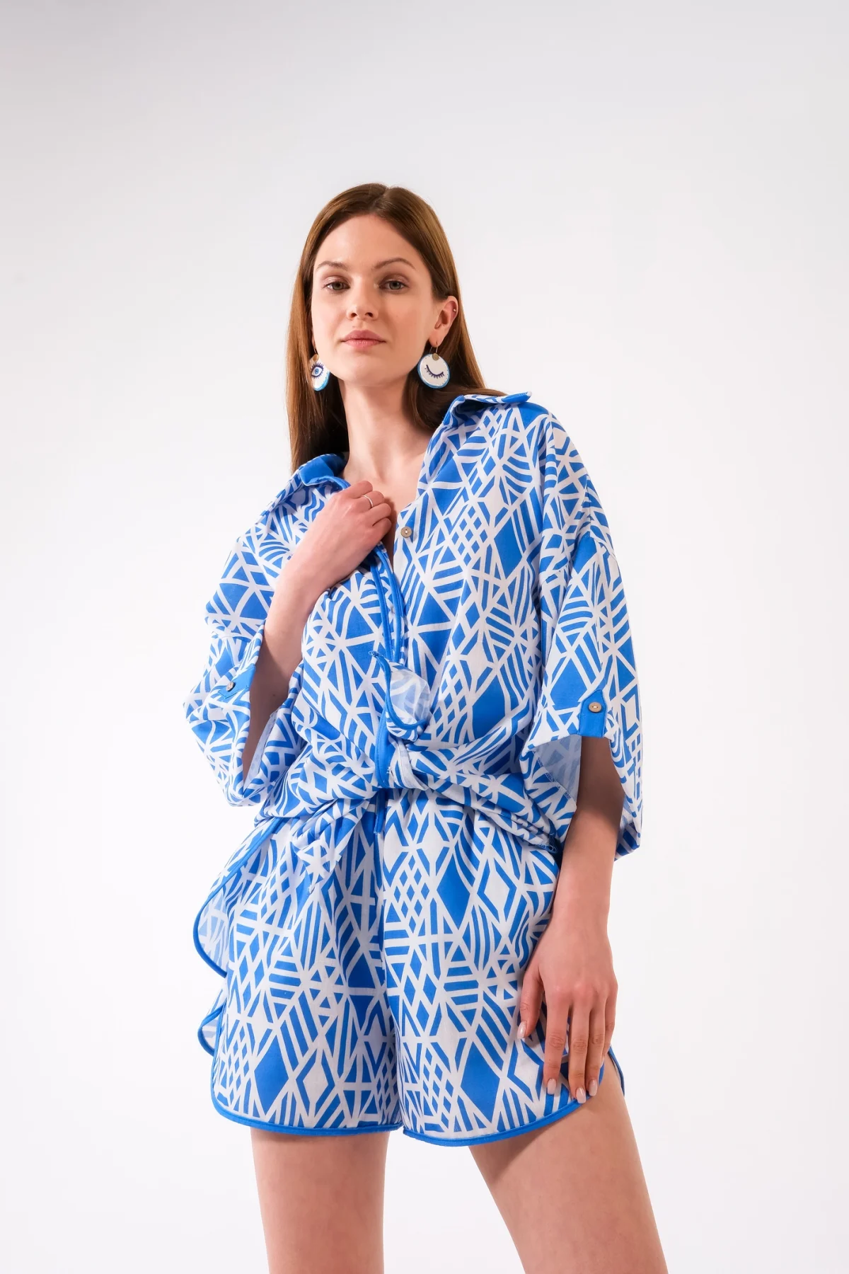 Natur Yeşil Gömlek ve Şort Takım - BE OZ - Görsel 10