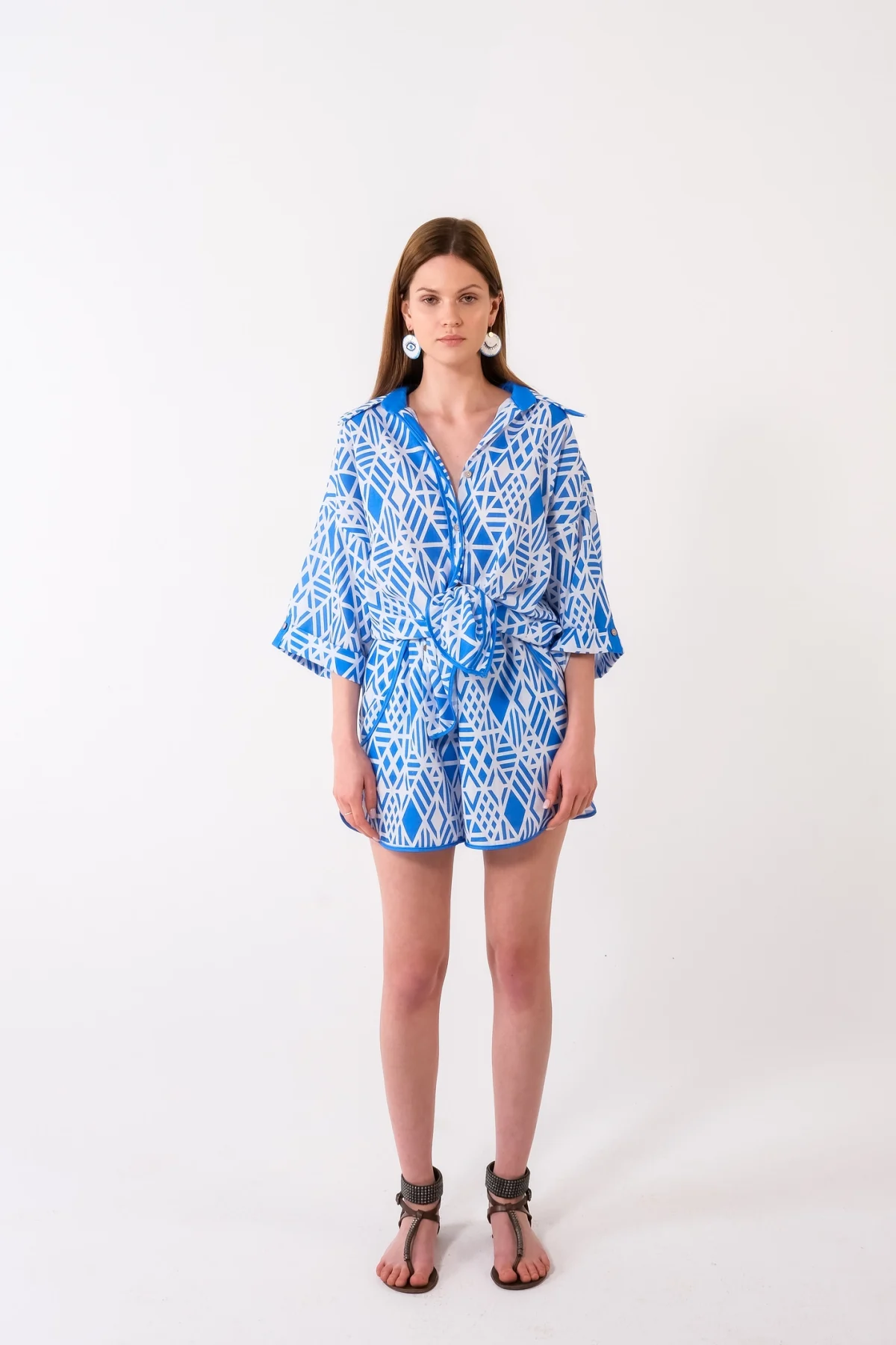 Natur Yeşil Gömlek ve Şort Takım - BE OZ - Görsel 11