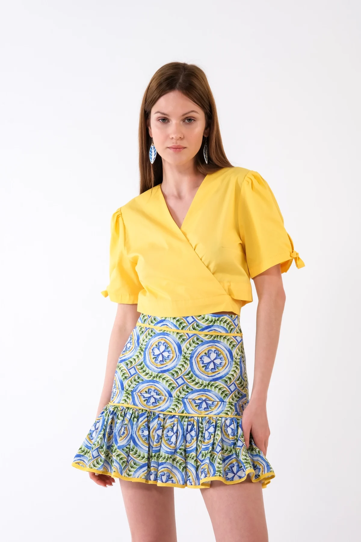 Kruvaze Bağlamalı Sarı Top - BE OZ - Görsel 6