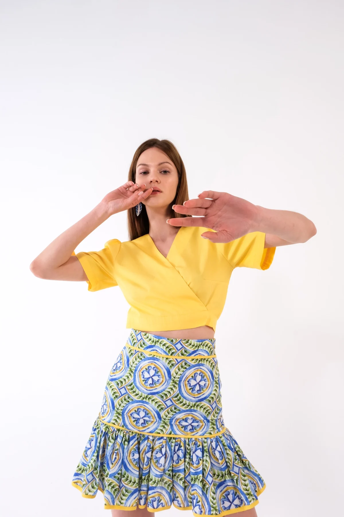 Kruvaze Bağlamalı Sarı Top - BE OZ - Görsel 2