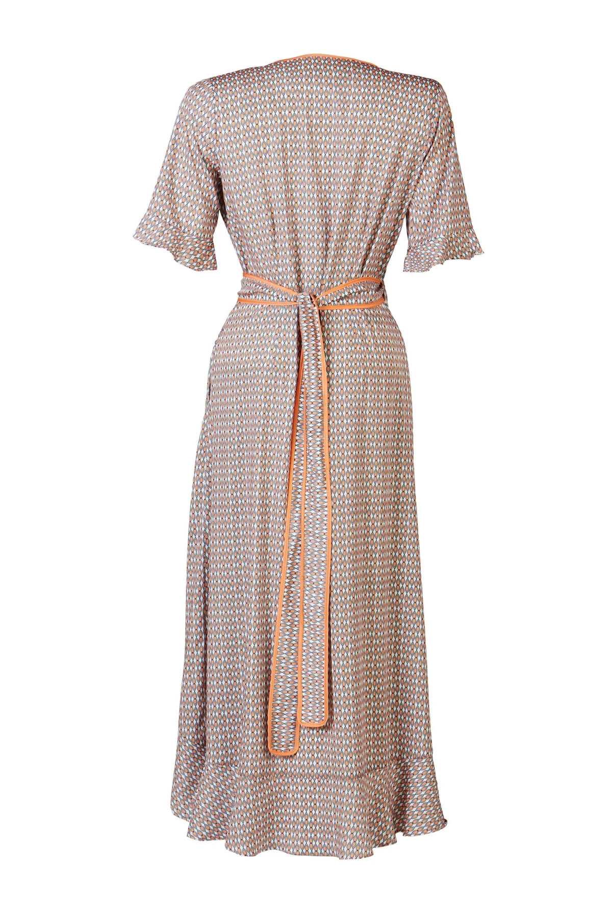 Yasmin Turuncu Desen Elbise - BE OZ - Görsel 7