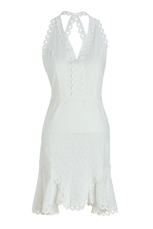 Rona Brode Beyaz Elbise - BE OZ