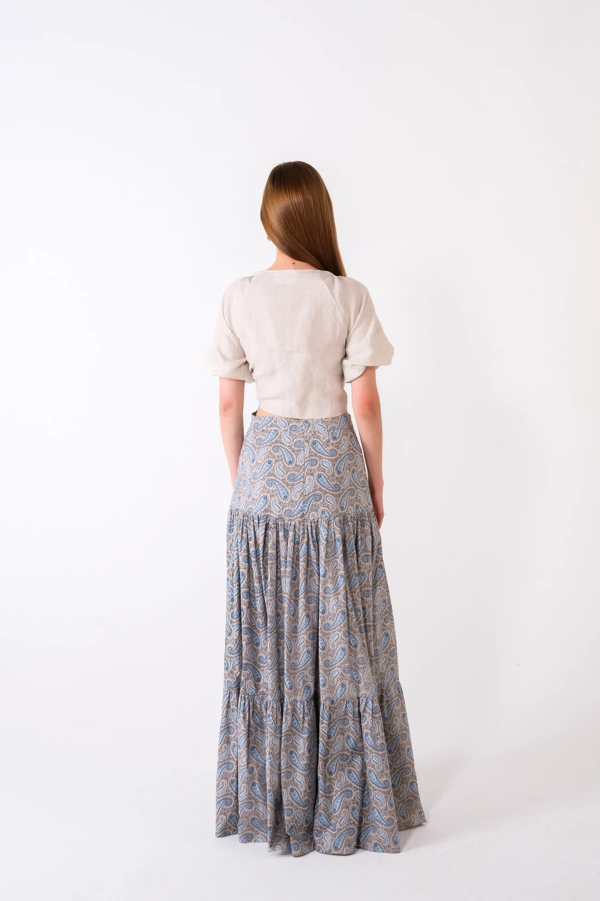 Tropez Şal Desenli Maxi Etek - BE OZ - Görsel 4