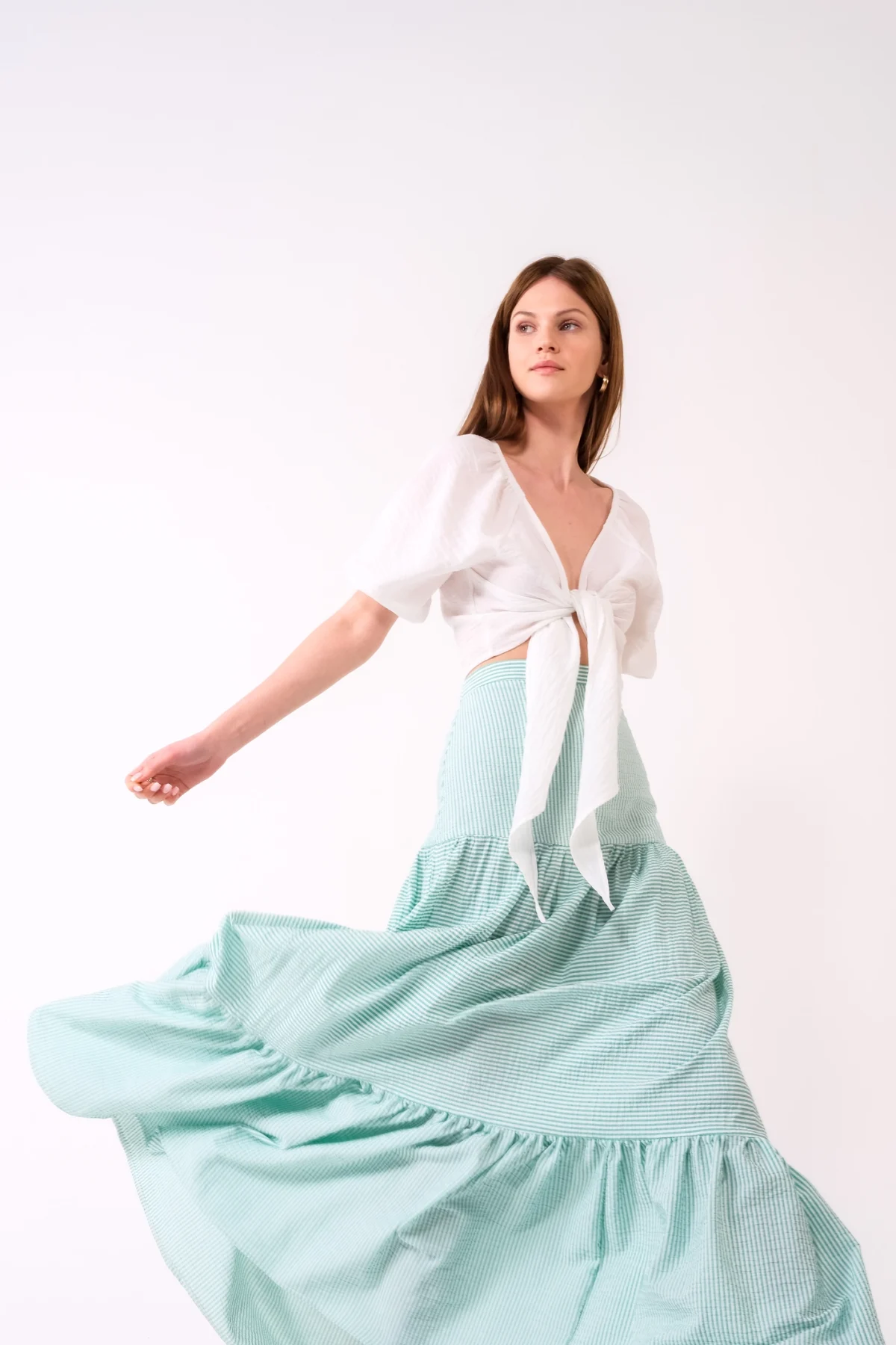 Tropez Şal Desenli Maxi Etek - BE OZ - Görsel 12