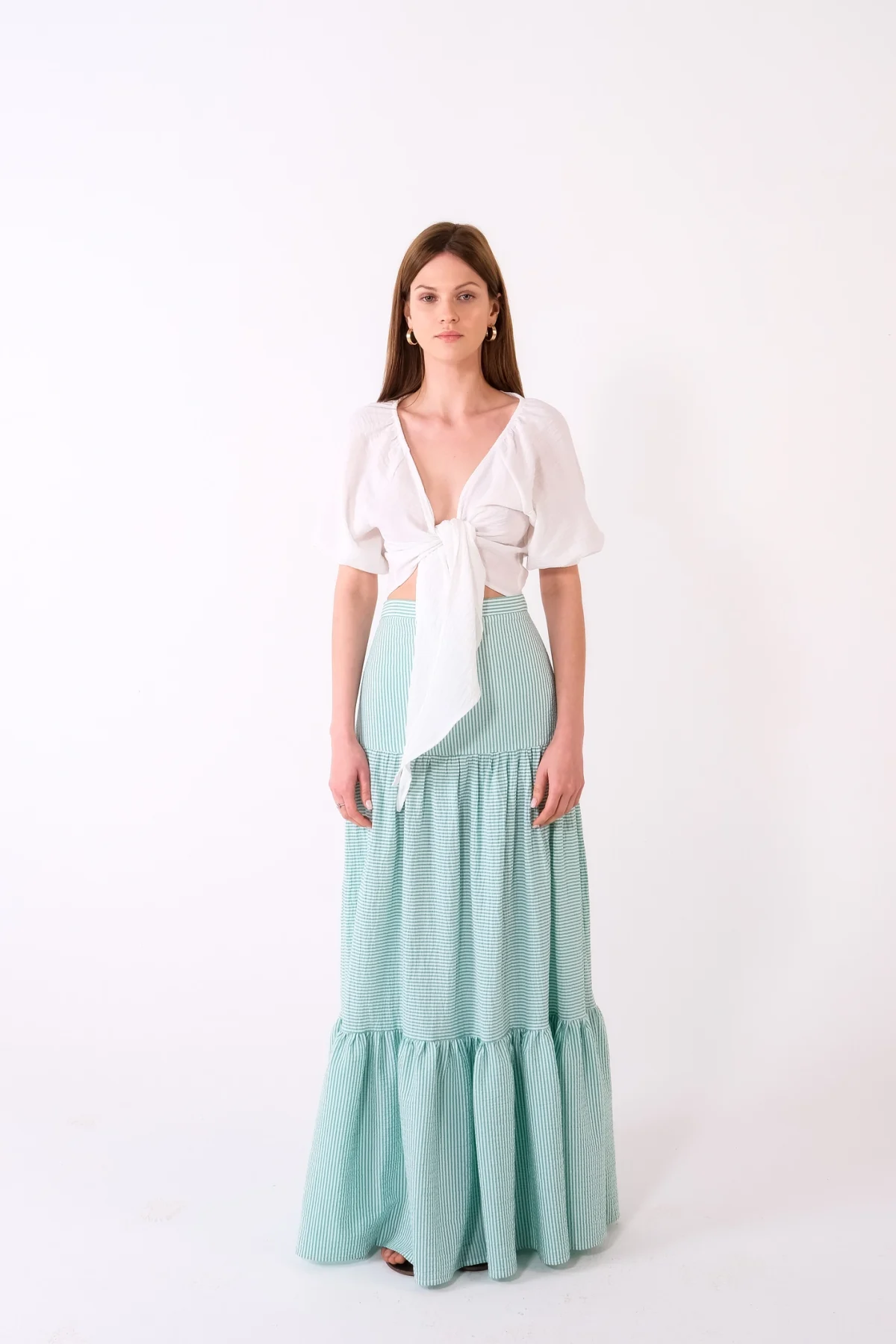 Tropez Şal Desenli Maxi Etek - BE OZ - Görsel 11