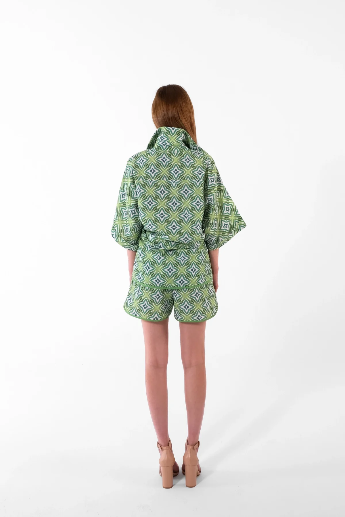 Natur Yeşil Gömlek ve Şort Takım - BE OZ - Görsel 5
