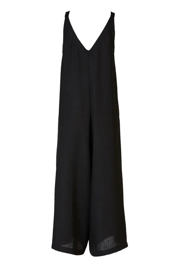 Önü Arkası V Siyah Basic Tulum - BE OZ