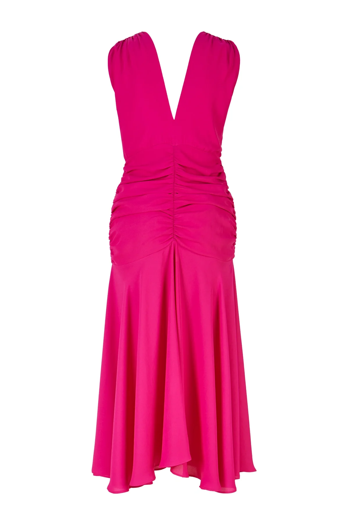 Monroe Drapeli Siyah Midi Elbise - BE OZ - Görsel 3