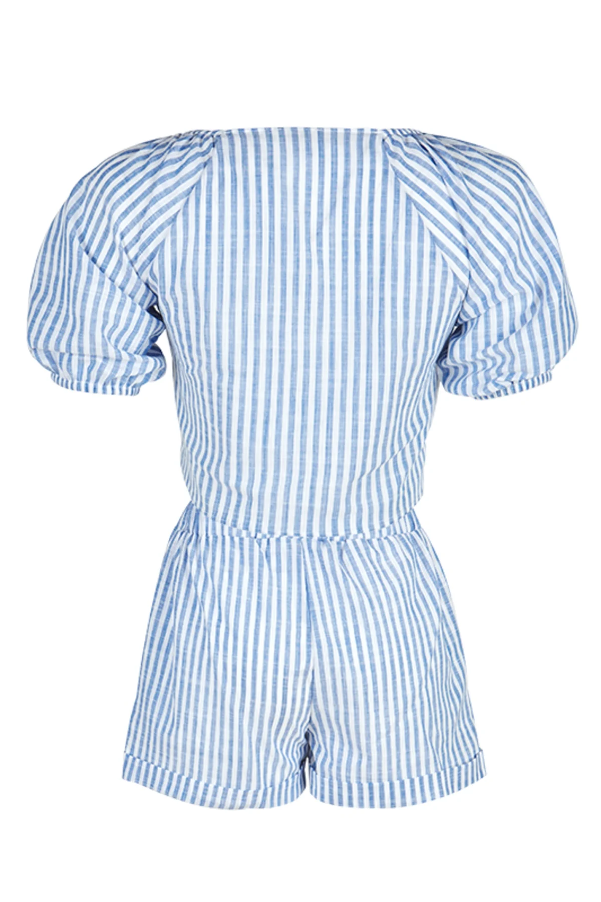 Mavi Çizgili Keten Takım - BE OZ - Görsel 7