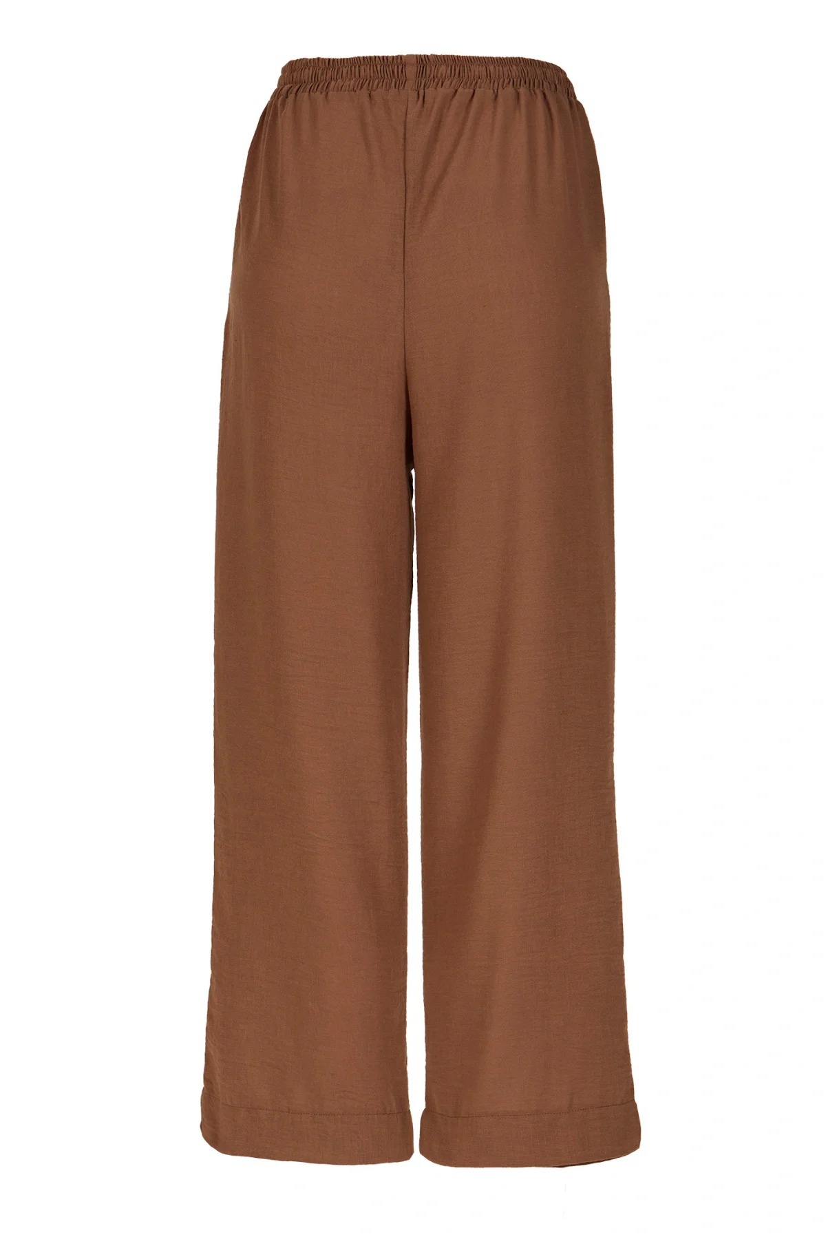 Alaçatı Beli Lastikli Salaş Kahverengi Pantolon - BE OZ - Görsel 2