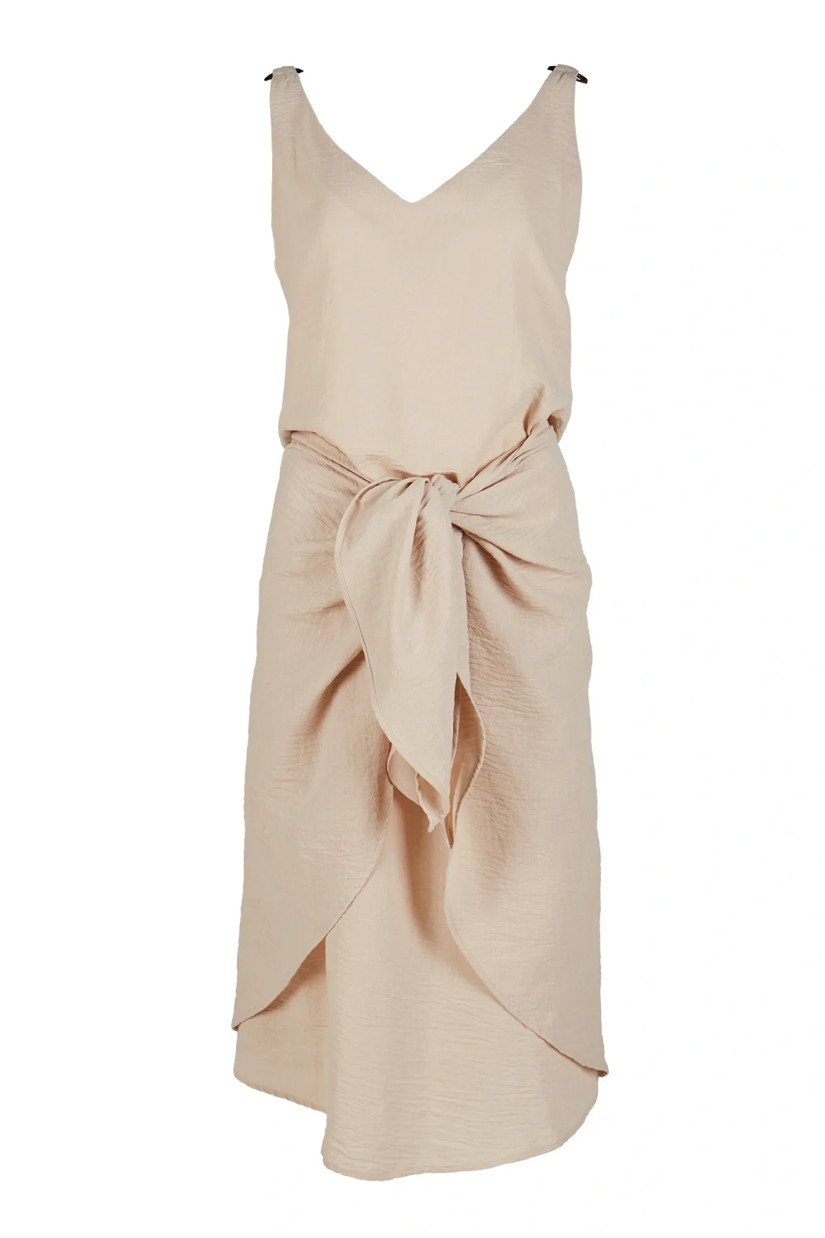 Önden Bağlamalı Turuncu Elbise - BE OZ - Görsel 11