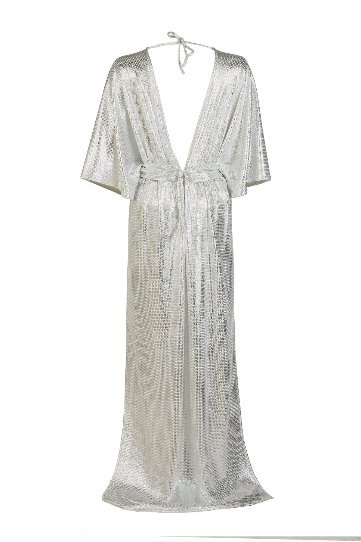 Yarasa Kol Gümüş Elbise - BE OZ - Görsel 2