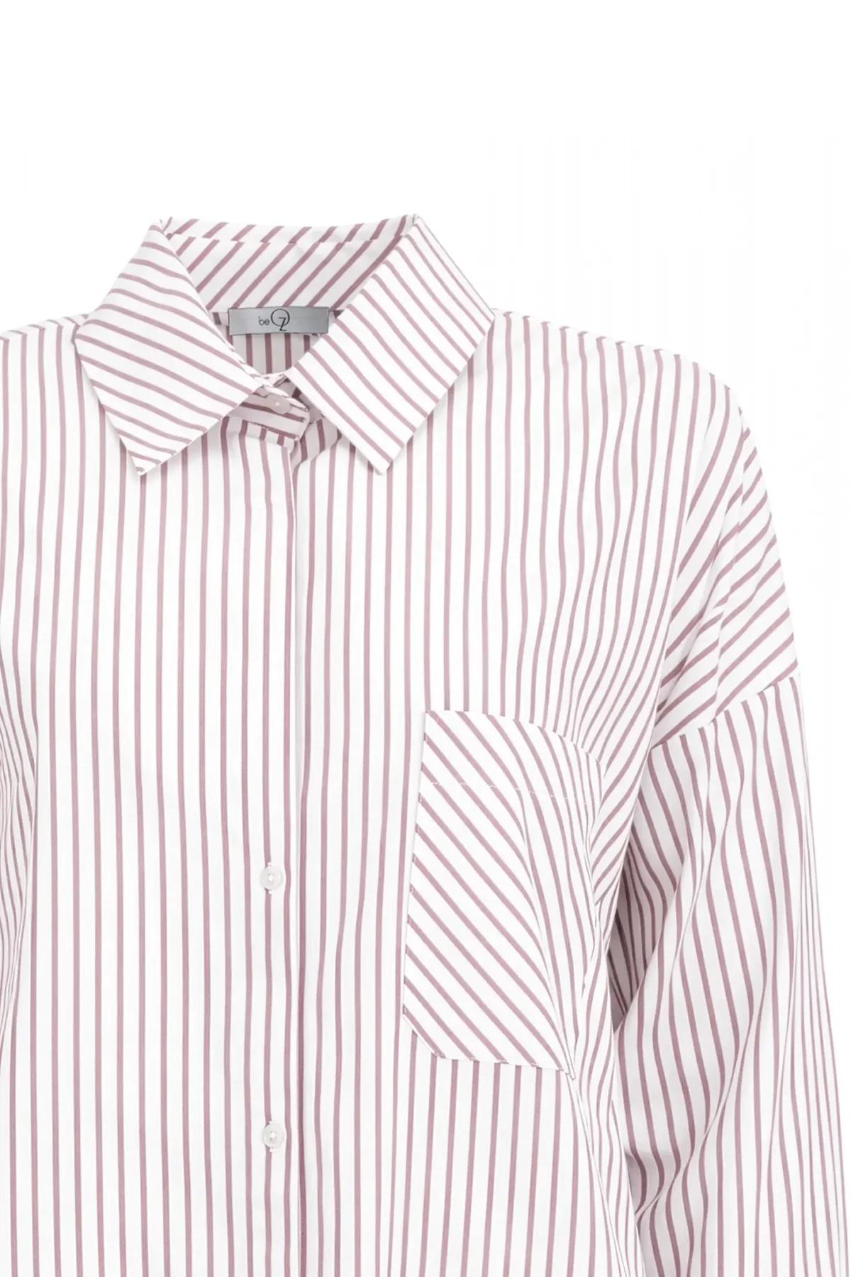 Boyfriend Bordo Çizgili Gömlek - BE OZ - Görsel 3