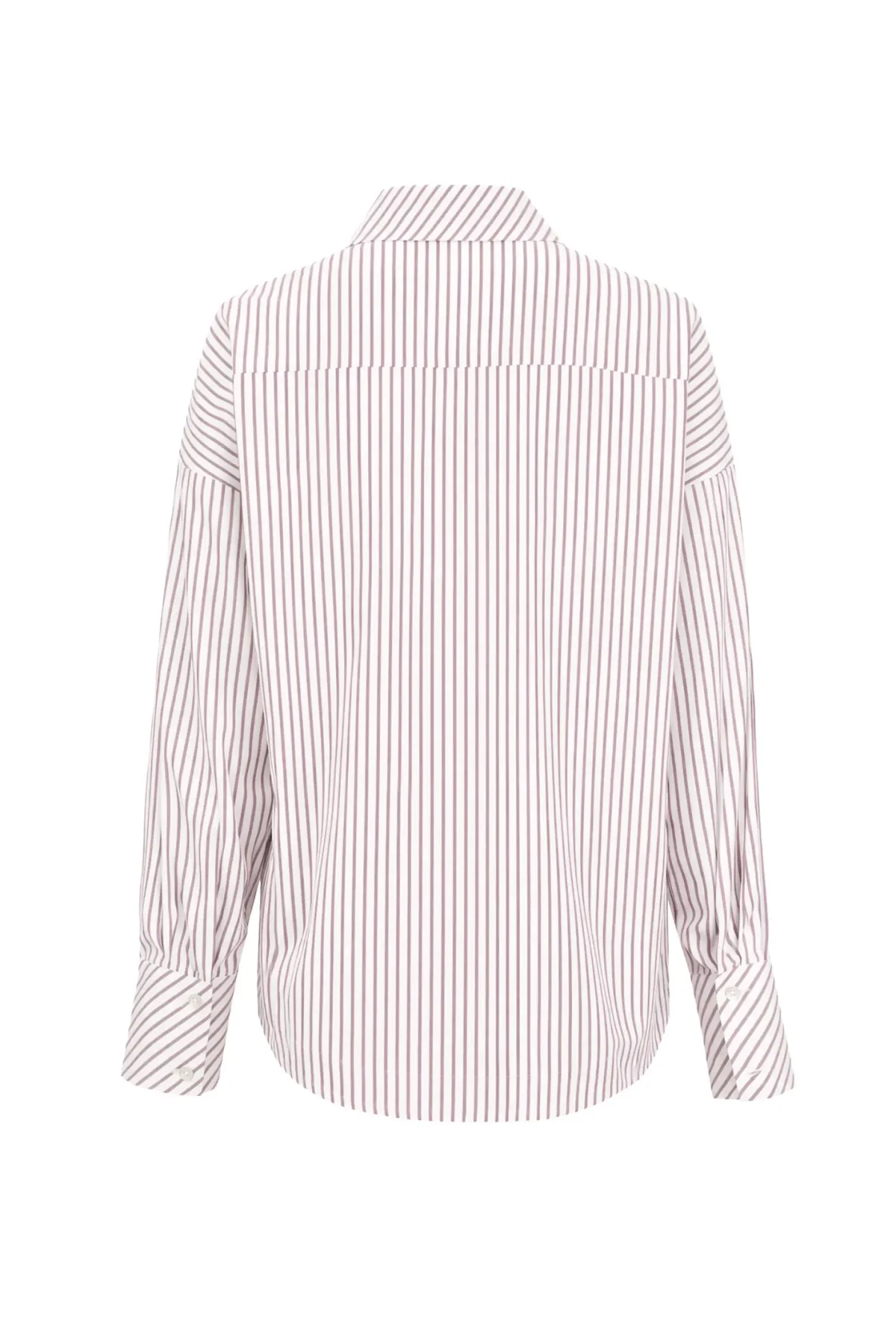 Boyfriend Bordo Çizgili Gömlek - BE OZ - Görsel 2