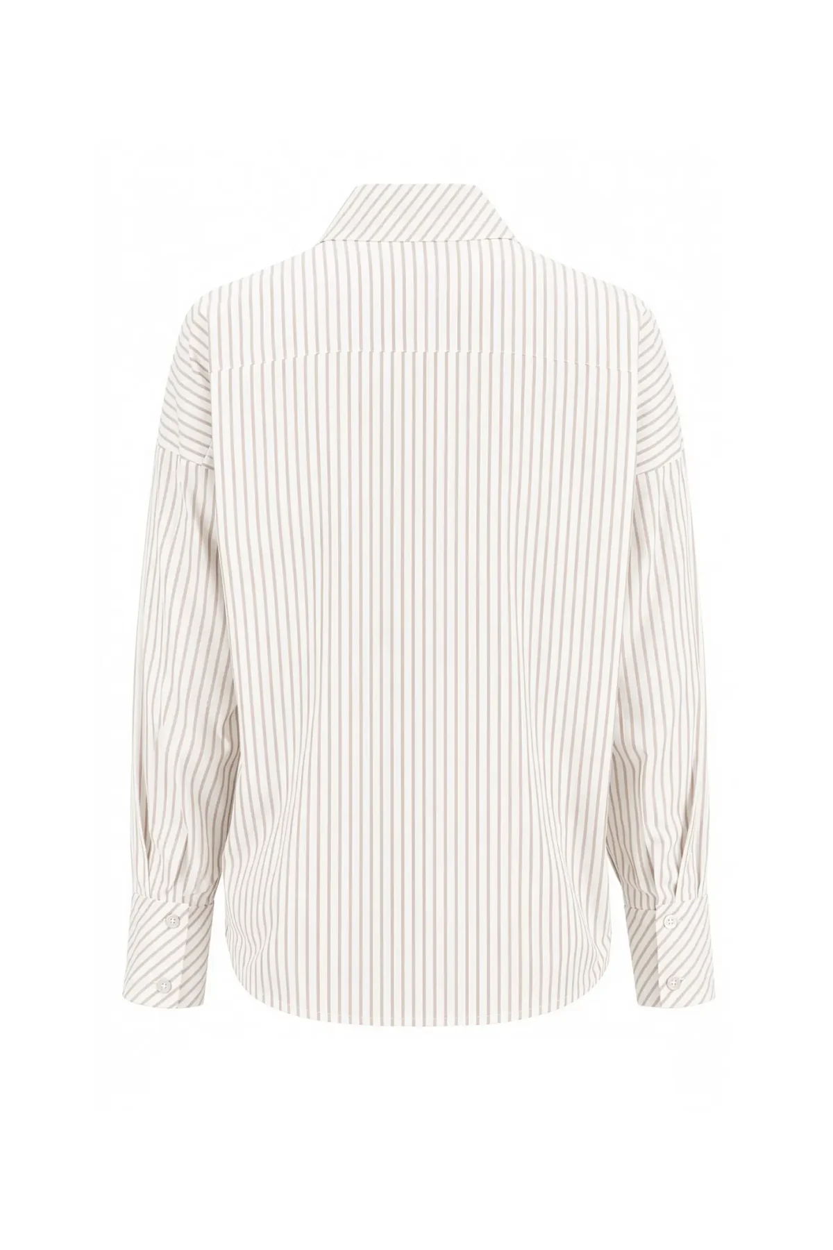 Boyfriend Camel Çizgili Gömlek - BE OZ - Görsel 2